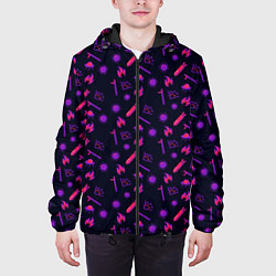 Куртка с капюшоном мужская 2020 год, цвет: 3D-черный — фото 2
