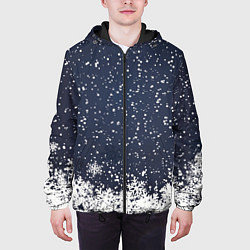Куртка с капюшоном мужская Атмосфера нового года, цвет: 3D-черный — фото 2