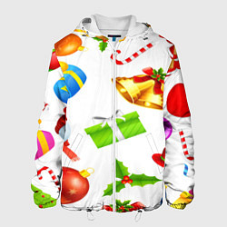 Куртка с капюшоном мужская Новый год!, цвет: 3D-белый
