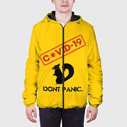 Куртка с капюшоном мужская Dont Panic covid-19, цвет: 3D-черный — фото 2