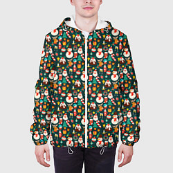 Куртка с капюшоном мужская Новый Год, цвет: 3D-белый — фото 2