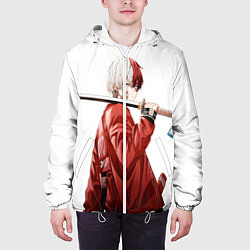 Куртка с капюшоном мужская Шото Тодороки, цвет: 3D-белый — фото 2