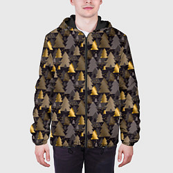 Куртка с капюшоном мужская Ёлочки, цвет: 3D-черный — фото 2