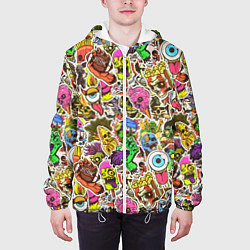 Куртка с капюшоном мужская Граффити монстров, цвет: 3D-белый — фото 2
