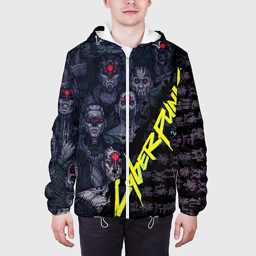 Мужская куртка Cyberpunk 2077 / 3D-Белый – фото 3