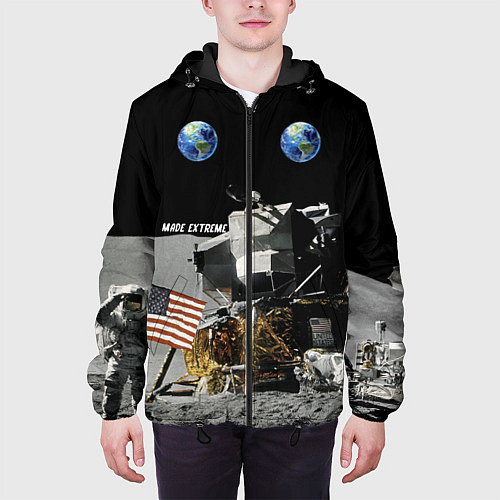 Мужская куртка Высадка На Луну / 3D-Черный – фото 3