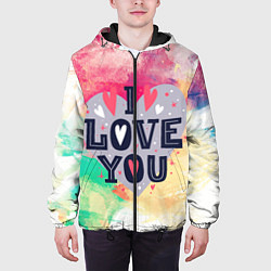 Куртка с капюшоном мужская Love, цвет: 3D-черный — фото 2