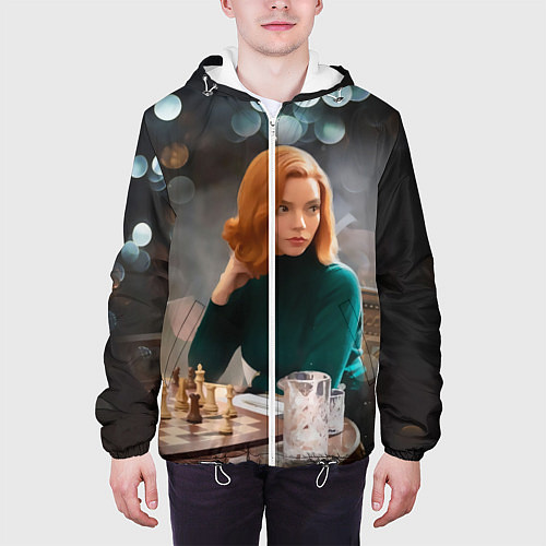 Мужская куртка Queens Gambit Ход Королевы / 3D-Белый – фото 3