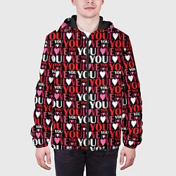 Куртка с капюшоном мужская Люблю Тебя!, цвет: 3D-черный — фото 2