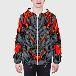 Куртка с капюшоном мужская Механический дракон, цвет: 3D-белый — фото 2
