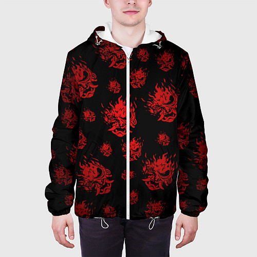 Мужская куртка RED SAMURAI PATTERN / 3D-Белый – фото 3