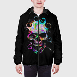 Куртка с капюшоном мужская ЧЕРЕП, цвет: 3D-черный — фото 2