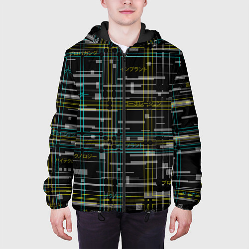 Мужская куртка Cyberpunk Tartan / 3D-Черный – фото 3