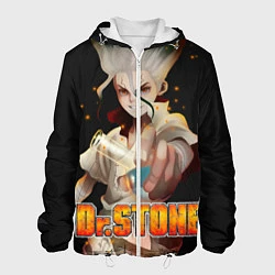 Куртка с капюшоном мужская Доктор Стоун, цвет: 3D-белый