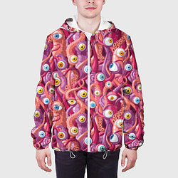 Куртка с капюшоном мужская Щупальца с Глазами, цвет: 3D-белый — фото 2