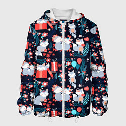 Куртка с капюшоном мужская Котики Подарки, цвет: 3D-белый