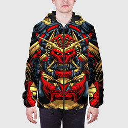 Куртка с капюшоном мужская Механический самурай, цвет: 3D-черный — фото 2