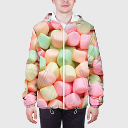 Куртка с капюшоном мужская Маршмэлов зефирки нежные, цвет: 3D-белый — фото 2