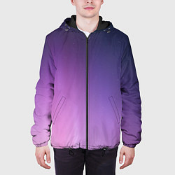 Куртка с капюшоном мужская Северное сияние фиолетовый, цвет: 3D-черный — фото 2
