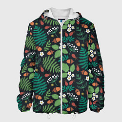 Мужская куртка Лесные листочки цветочки