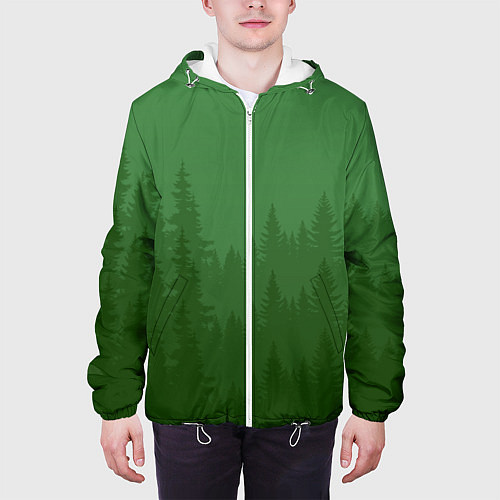 Мужская куртка Зеленый Лес / 3D-Белый – фото 3
