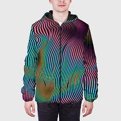 Куртка с капюшоном мужская Современная абстракция, цвет: 3D-черный — фото 2