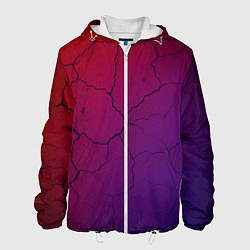 Куртка с капюшоном мужская Трещины, цвет: 3D-белый
