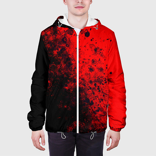 Мужская куртка Пятна Крови / 3D-Белый – фото 3