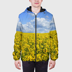 Куртка с капюшоном мужская Желтый цвет весны, цвет: 3D-черный — фото 2