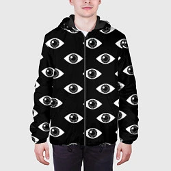 Куртка с капюшоном мужская Глаза, цвет: 3D-черный — фото 2