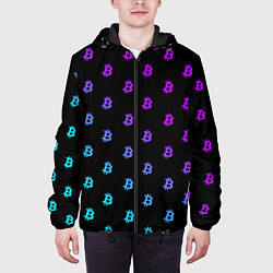 Куртка с капюшоном мужская БИТКОИН НЕОН BITCOIN NEON Z, цвет: 3D-черный — фото 2