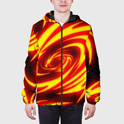 Куртка с капюшоном мужская ОГНЕННЫЕ ВОЛНЫ FIRE STRIPES, цвет: 3D-черный — фото 2