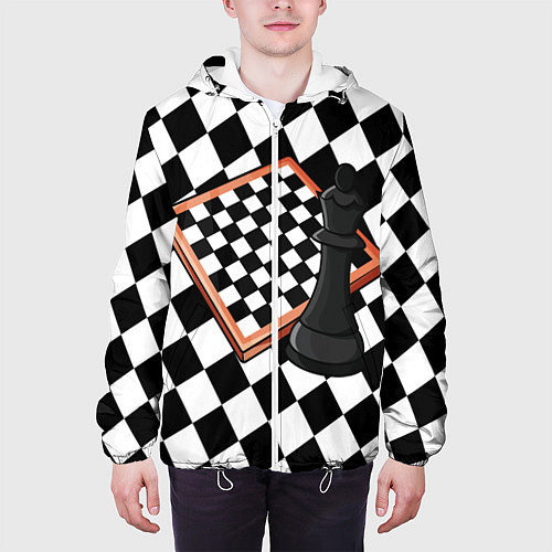 Мужская куртка Шахматы / 3D-Белый – фото 3