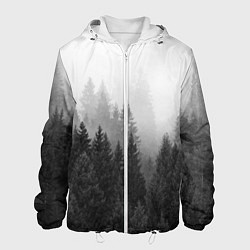Куртка с капюшоном мужская Туманный лес, цвет: 3D-белый