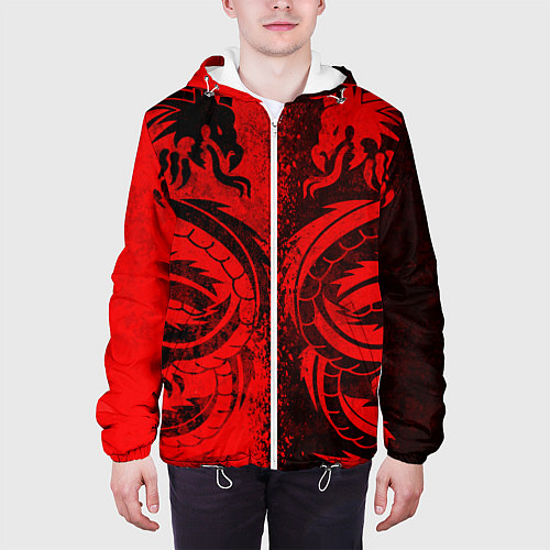 Мужская куртка BLACK RED DRAGONS TATOO / 3D-Белый – фото 3