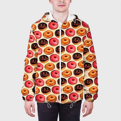 Мужская куртка Пончики / 3D-Белый – фото 3