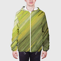 Куртка с капюшоном мужская Акварельные линии, цвет: 3D-белый — фото 2
