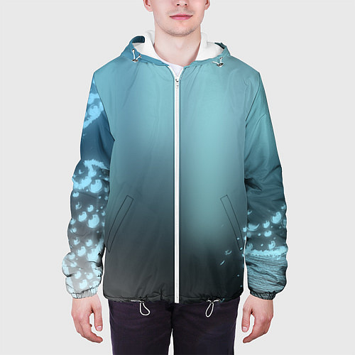 Мужская куртка Водяные свечения / 3D-Белый – фото 3