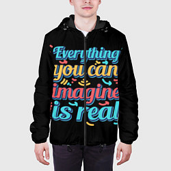 Куртка с капюшоном мужская Реальность зависит от тебя, цвет: 3D-черный — фото 2