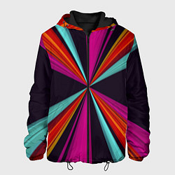 Куртка с капюшоном мужская Полосы, цвет: 3D-черный