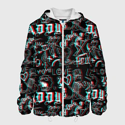 Куртка с капюшоном мужская Lil Peep Glitch, цвет: 3D-белый