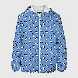 Куртка с капюшоном мужская Пингвины, цвет: 3D-белый