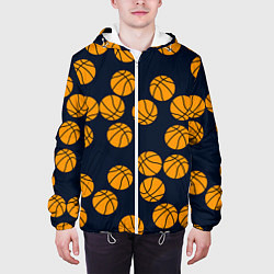 Куртка с капюшоном мужская Баскетбольные мячи, цвет: 3D-белый — фото 2