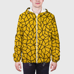 Куртка с капюшоном мужская Геометрическая текстура, цвет: 3D-белый — фото 2