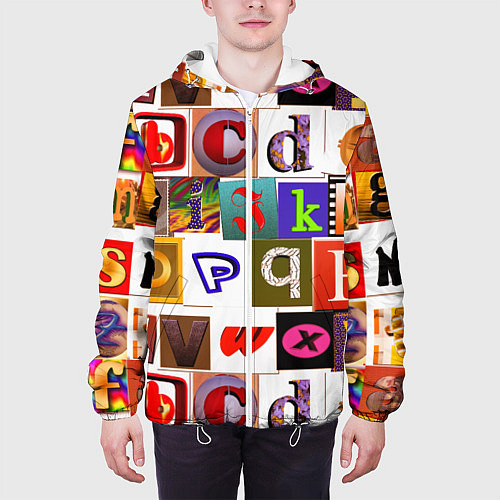 Мужская куртка Английские буквы 2 / 3D-Белый – фото 3