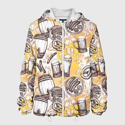 Куртка с капюшоном мужская Пиво Beer, цвет: 3D-белый