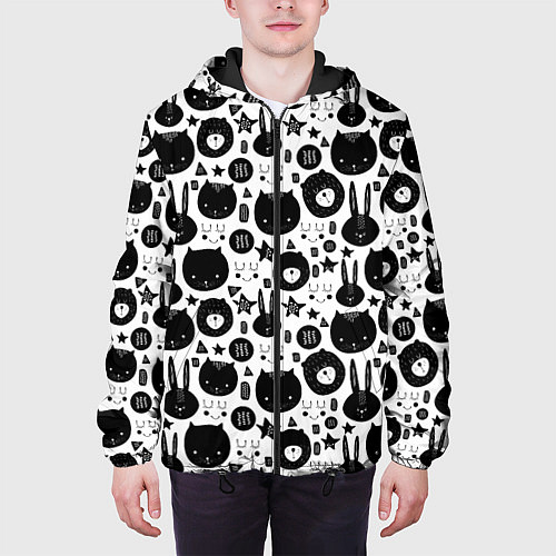 Мужская куртка Мультяшки / 3D-Черный – фото 3