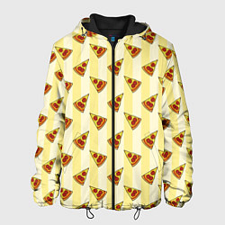 Куртка с капюшоном мужская Кусочки Пиццы, цвет: 3D-черный