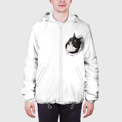 Мужская куртка КОТ В СЕРДЦЕ / 3D-Белый – фото 3