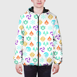 Куртка с капюшоном мужская GENSHIN IMPACT ЭМБЛЕМЫ, цвет: 3D-черный — фото 2